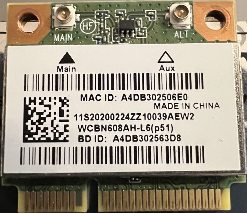 Karta Wi-Fi + BT 4.0 Lenovo G500 G510 Z500 Z510 WCBN608AH-L6