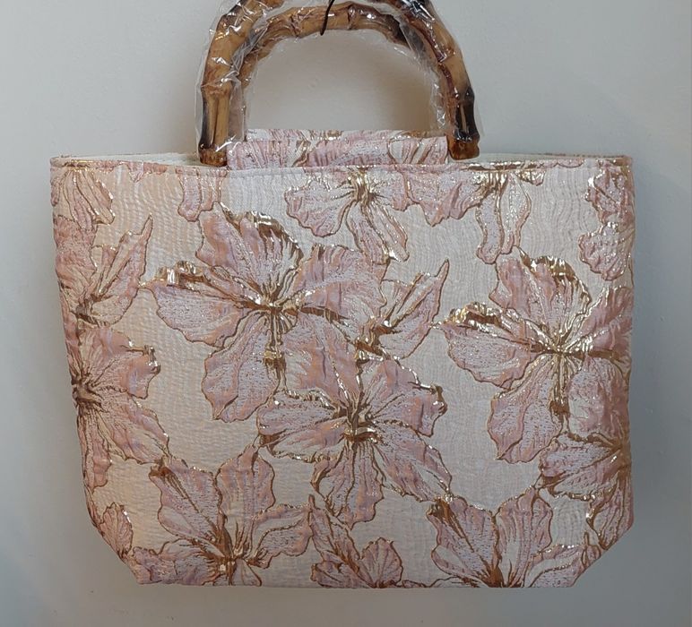 Nowa Elegancka oryginalna torba  /  torebka różowo - złota format A4