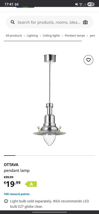 Candeeiro OTTAVA Ikea