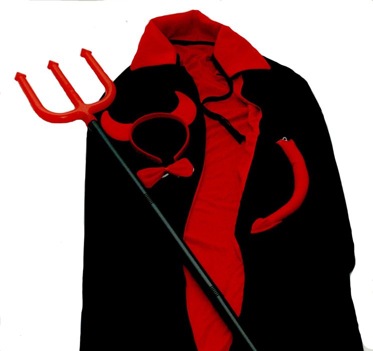 Strój diabła rogi ogon widły peleryna diabeł GFRE