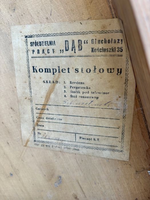 UNIKAT stolik/konsolka mid century PRL 50-te, vintage Głuchołazy DĄB