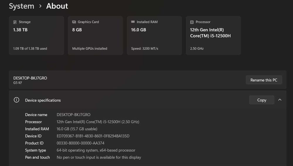 Gigabyte KF5 Gaming Laptop [Windows 11 Pro + Office]64553185074689124