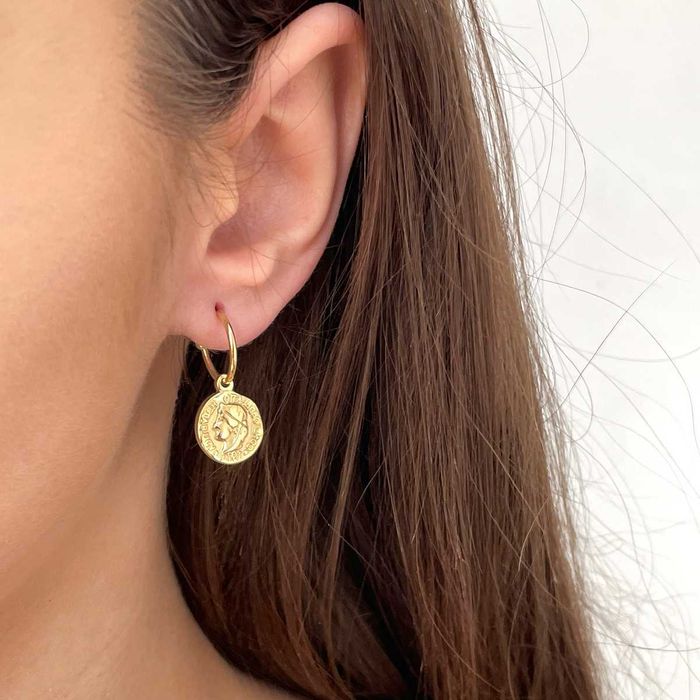 Kolczyki stal chirurgiczna kółka monety