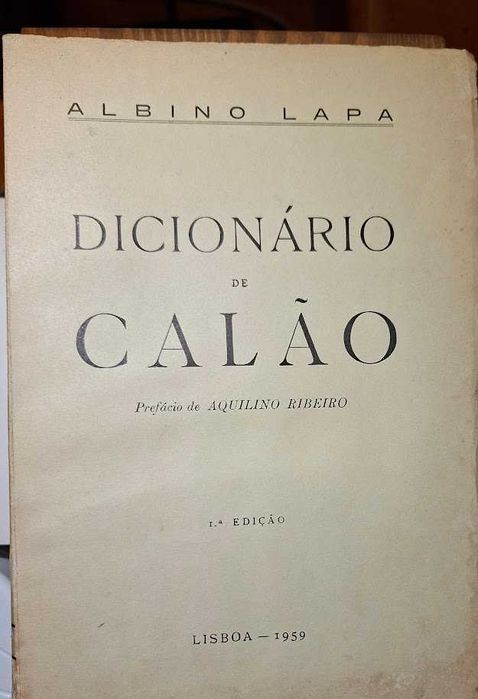 Dicionário de calão - 1ª Edição 1959