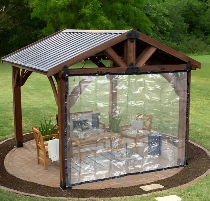 FOLIA Przeźroczysta PLANDEKA Bezbarwna Na ALTANĘ Taras 2x3m Rozmiary