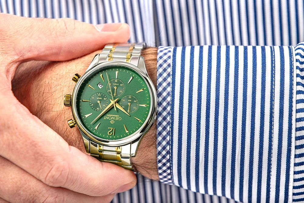 zegarek męski giewont chronograph sapphire zielony gw6310-b6