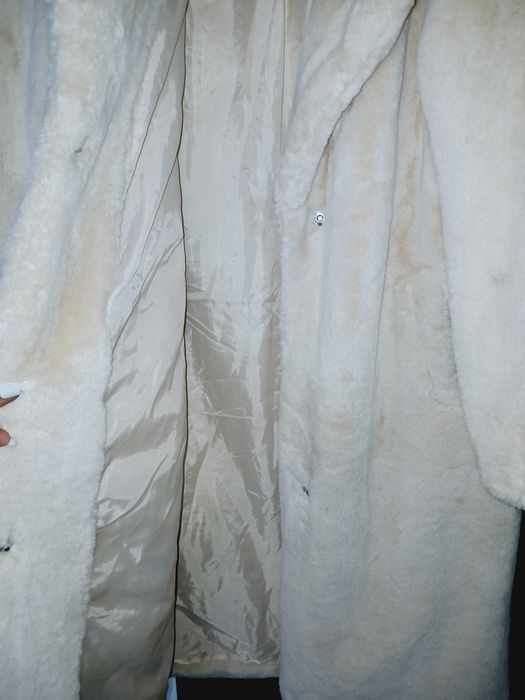 Nowe beżowe futerko paszcz Primark S oversize