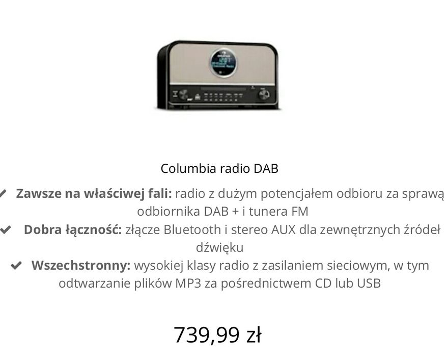 Wysokiej klasy radio retro CD BT DAB USB wieza boombox nowe