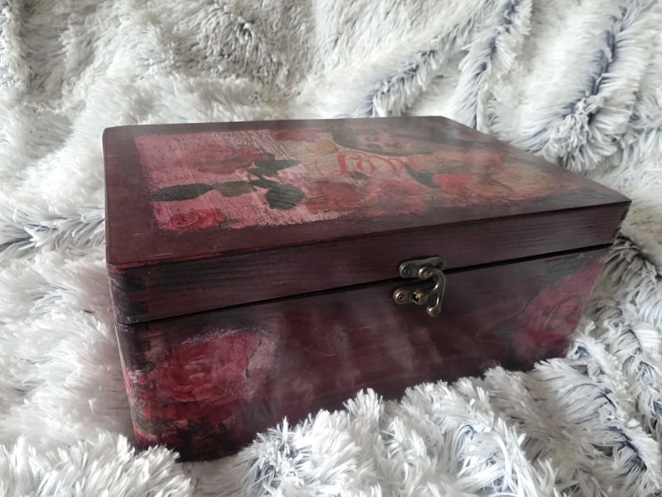 Szkatułka drewniana duża decoupage