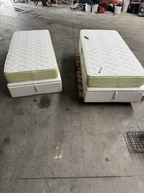 Camas elevatórias com colchão e arrumação 1,95 x 0,90