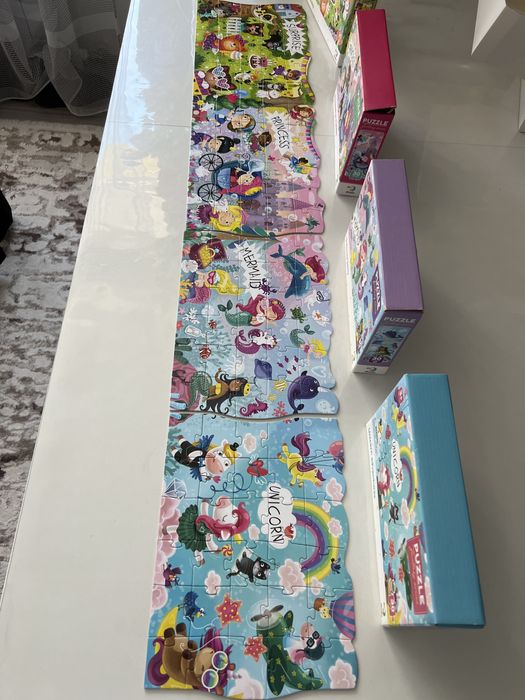 Пазли 4 в 1 puzzle 3+ dodo для дівчинки з принцесами русалками