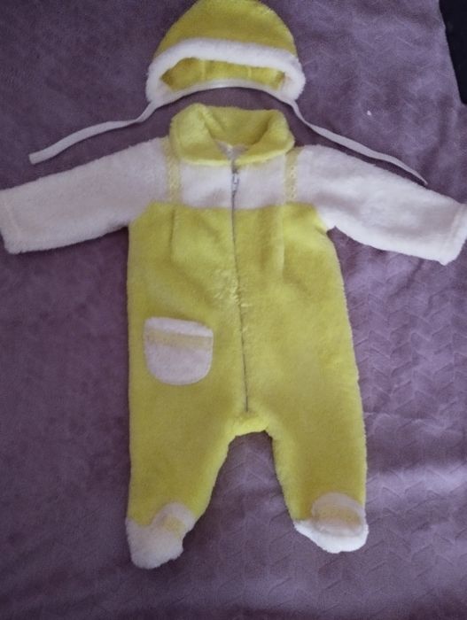 Дуже теплий чоловічок/комбінезон з шапочкою 0-2 м