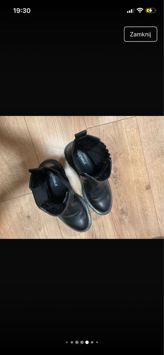 Czarne kozaki 37 sztyblety botki catwalk trapery