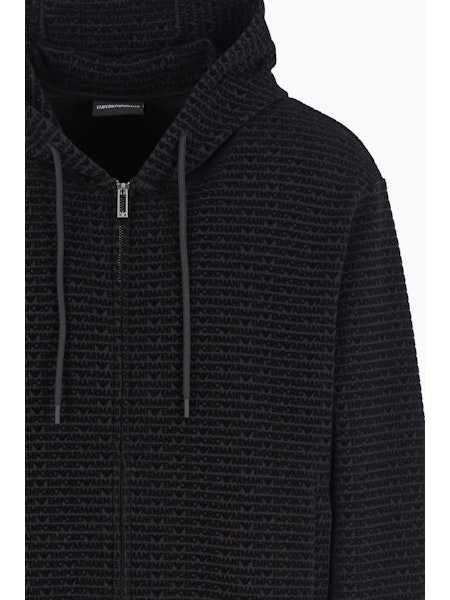 EMPORIO ARMANI luksusowa włoska bluza LOGO ALL OVER