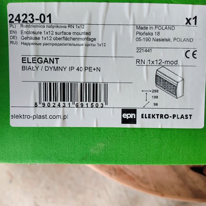 Rozdzielnica natynkowa, skrzynka Obudowa