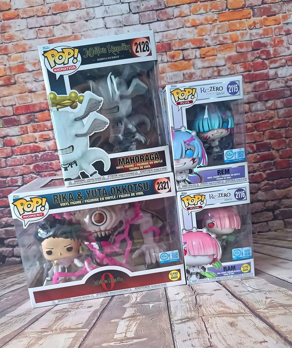 Фігурки Funko POP популярних аніме Jujutsu Kaisen  та Re:ZERO.