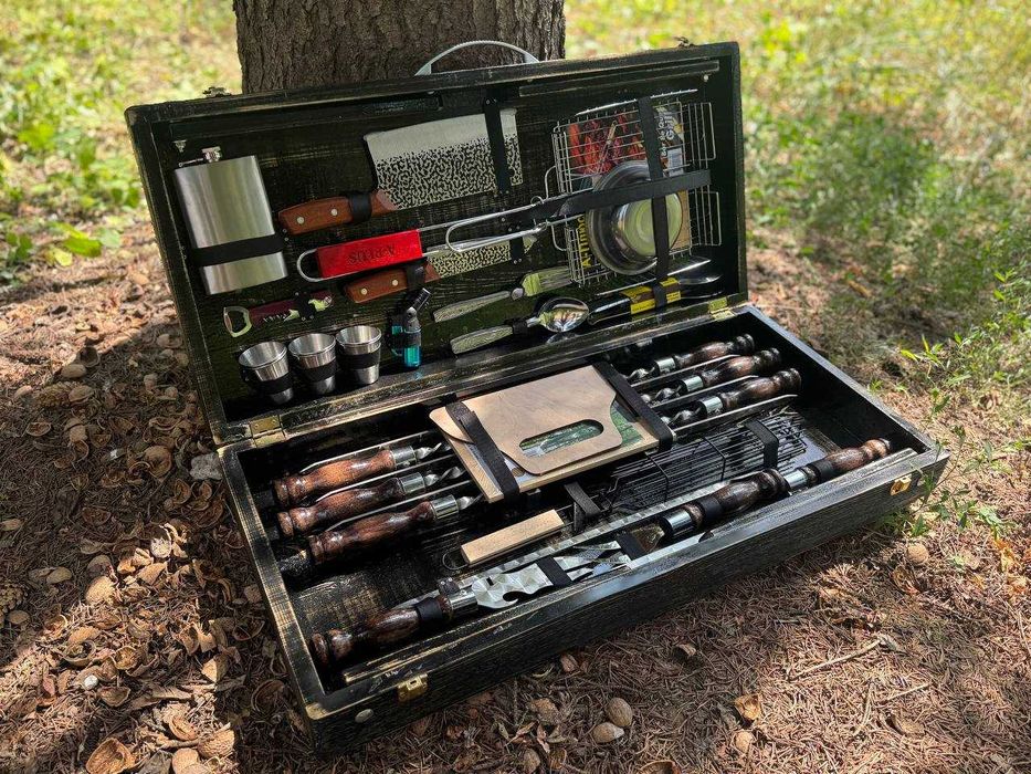 Набір шампурів у кейсі. Шампура. Набор шампуров в кейсе.