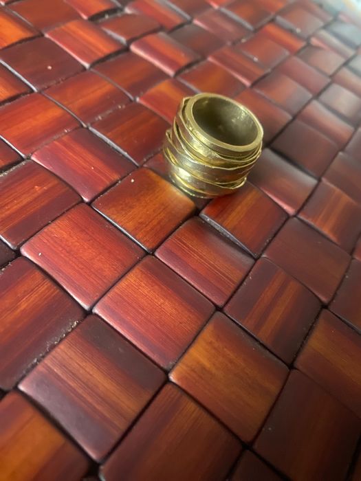 Pierścionek gruby pleciony złoty rozmiar 13