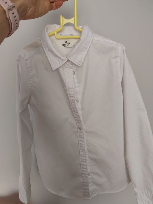 Koszula biała dziewczęca easy iron H&M 128