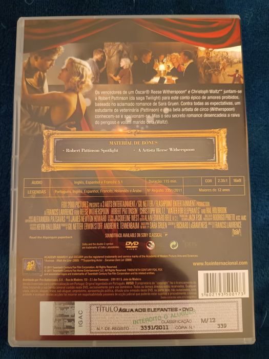 DVD água aos elefantes