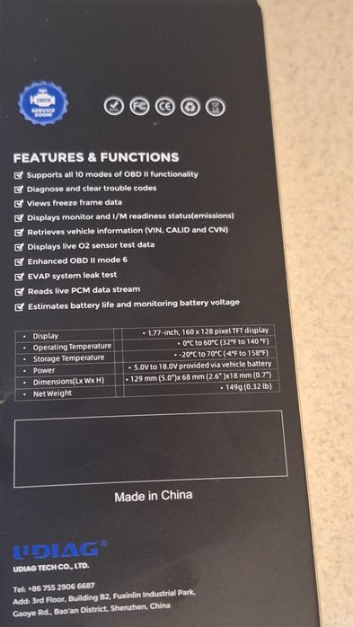 Tester diagnostyczny ODB2 Udiaq CR720 menu po polsku