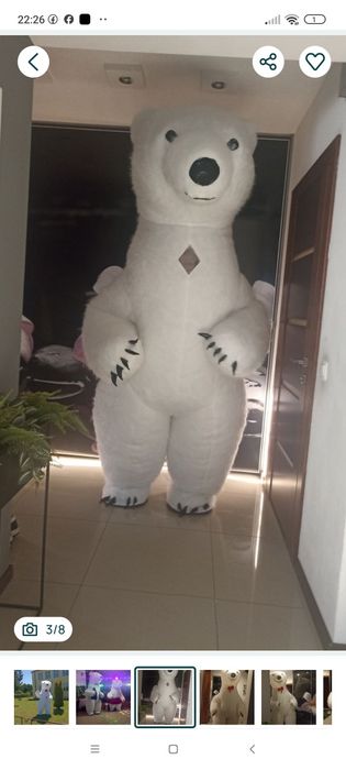 Duży biały miś maskotka 2,6 m