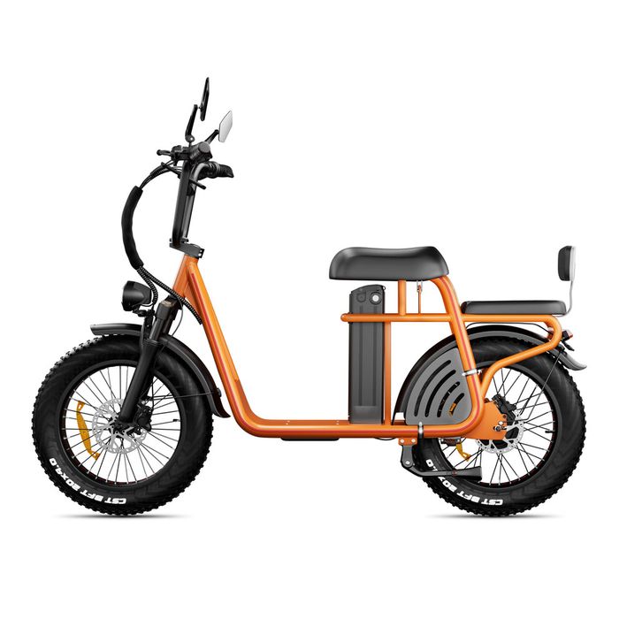 Mota Trotinete Elétrica com Fatbike, Longo Alcance, com Dois Lugares
