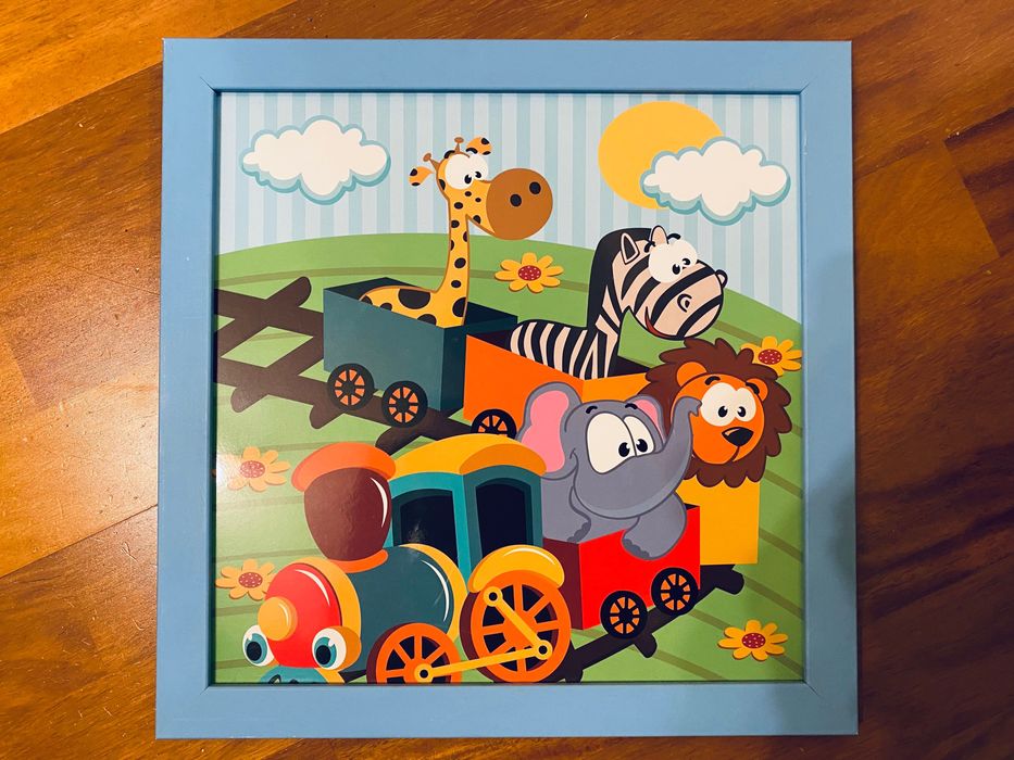 Obraz Niebieski Wesoły Pociąg 30x30 cm