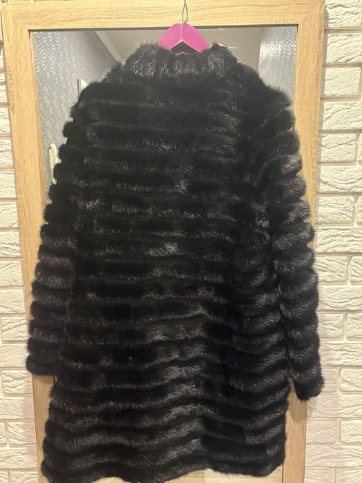 Норковая шуба с хвостов на натурально замше