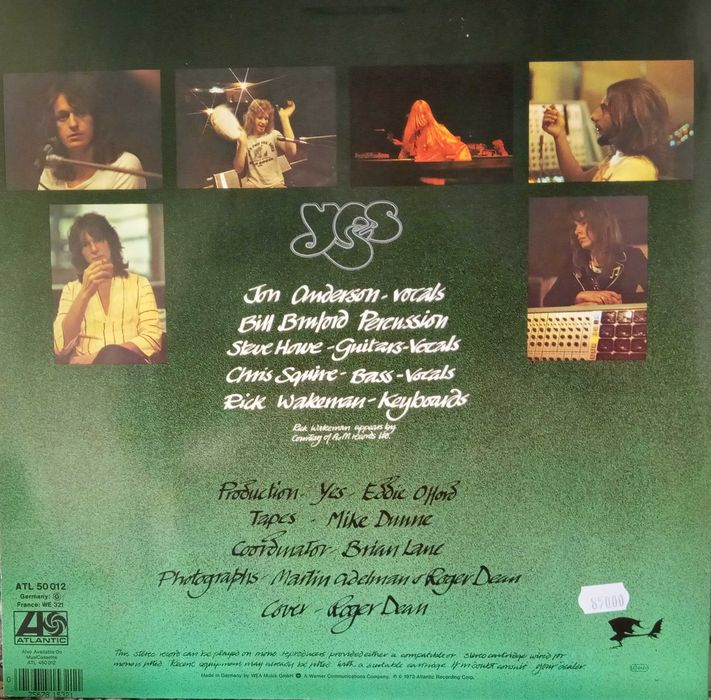 Yes	- - - - -	Close To The Edge	- - - - -	LP