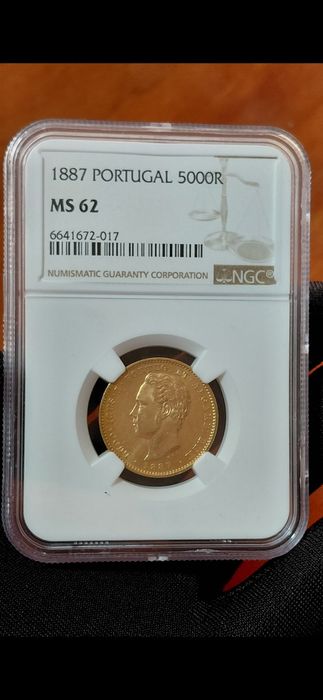 Moedas Ouro 5000 Reis MS 62