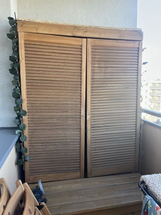 Duża szafa z ławka na przybory na balkon ogród