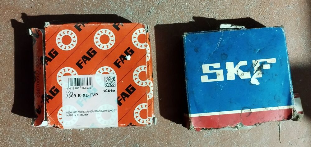 Łożyska kulkowe skośne FAG 7309-B-XL-TVP oraz SKF 7309 BEP – Nowe