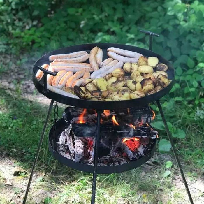 Сковорода з диска борони. Садж дискова сковорода. Сковорідка з кришкою