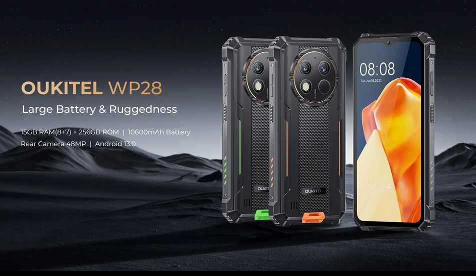 Oukitel WP28. 8Gb/256Gb, 10600мА/h, 48Mp,Tiger 606, NFC+Подарунок