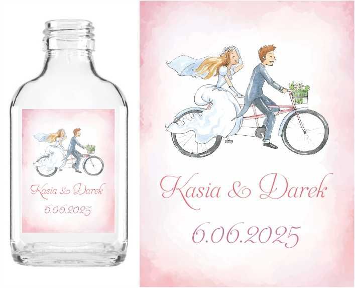 Butelki setki 20 sztuk WESELE ŚLUB podziękowanie na alkohol