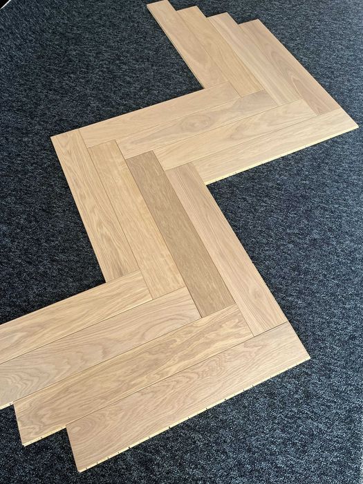 Jodełka klasyczna dębowa 11x120x600 White Biały Olej - Select