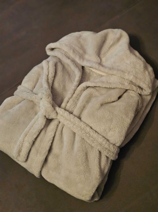 Дитячий флісовий халат на 140 см сірий
