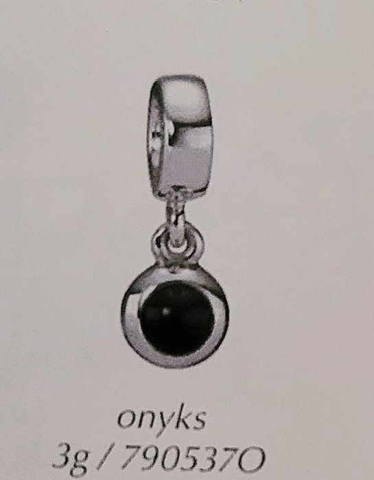 PANDORA onyks oryginalna unikatowa zawieszka charms