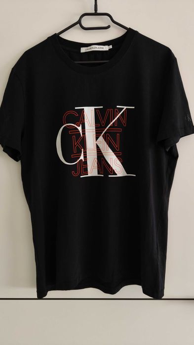 Koszulka Calvin Klein Jeans T-shirt XL Czarna/Black Stan Idealny