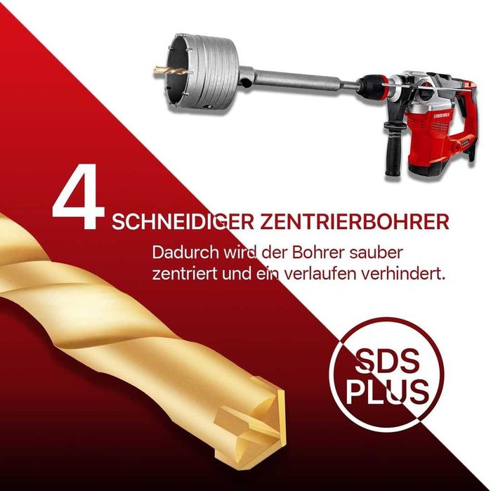 Conjunto de brocas de núcleo SDS Plus de 150 mm