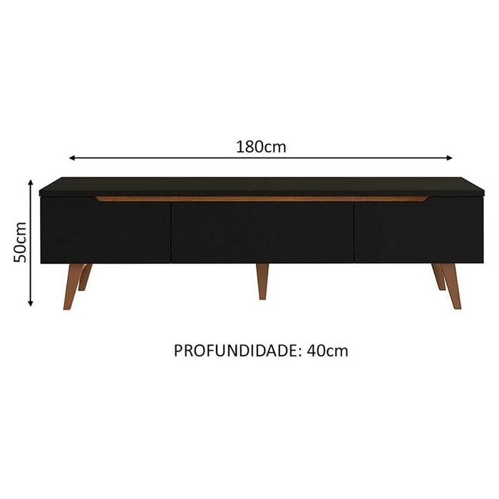 Móvel TV MOVIFLOR InfinityS Danish Design - Madeira - 180x50x40 cm - Novo