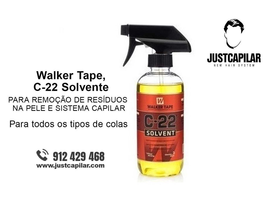 Walker C-22 Solvente 355ml, para remoção de resíduos na pele e sistema capilar (todos os tipos de colas).