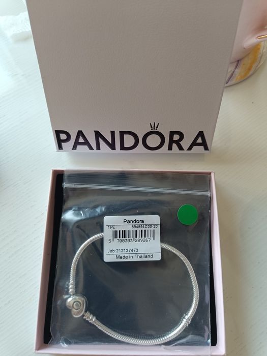 Pandora Moments Heart Snake Chain Bracelet 594594C00-20 | Оригінал | Срібло 925