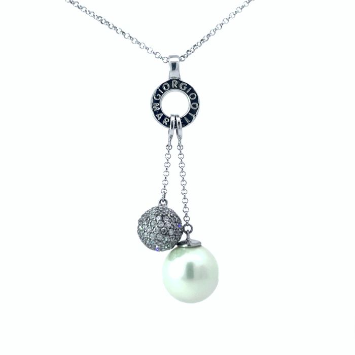 Elegancki naszyjnik z perłą Shell Pearls i cyrkoniami Giorgio Martello