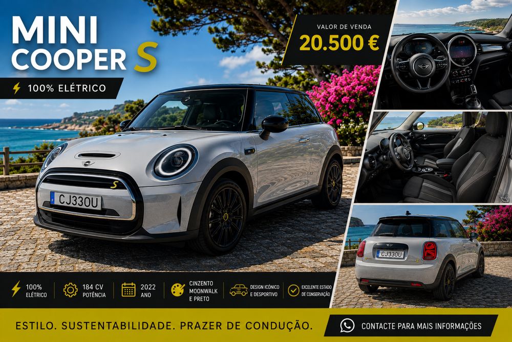 MINI Cooper S Elétrico | 19.000 km | Moonwalk Grey | Excelente Estado