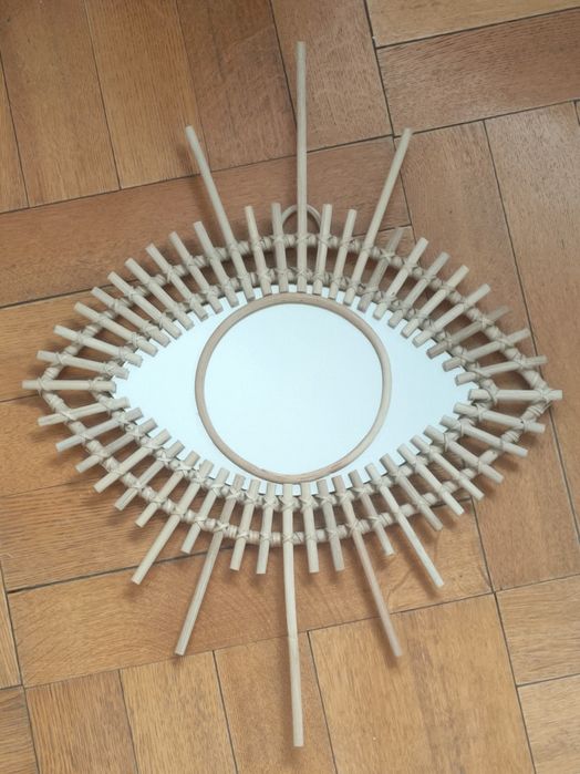 Lustro w rattanowej ramie H&M Home