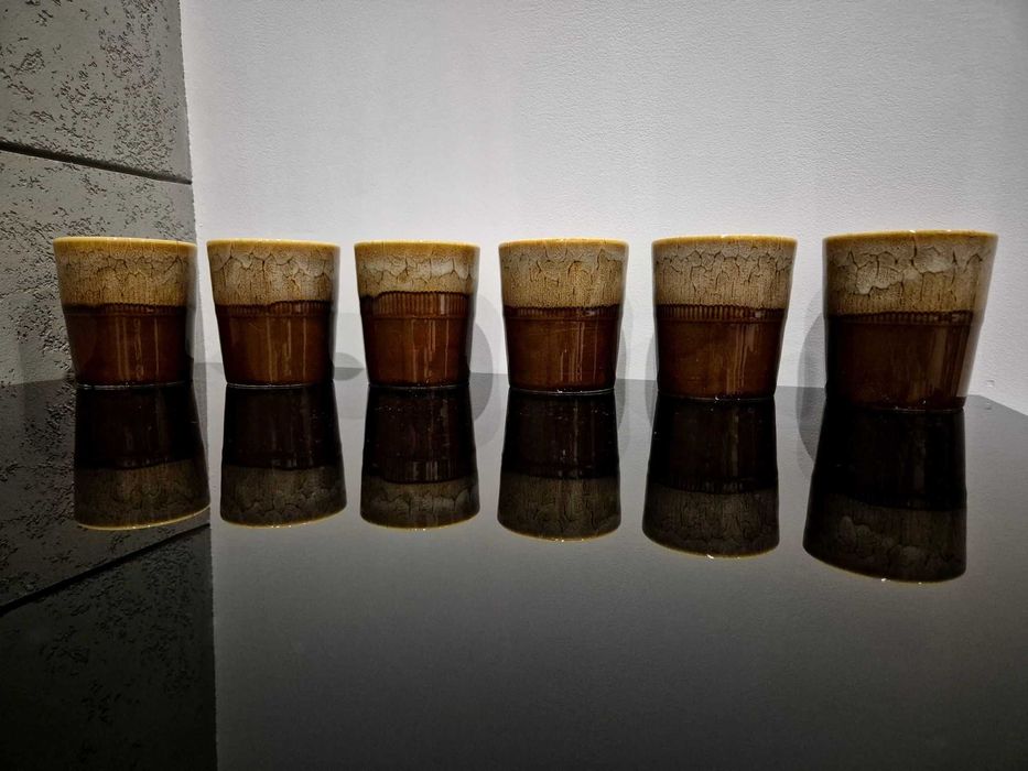 6 x kubki Chodzież ceramiczne RETRO design prezent PRL kubek