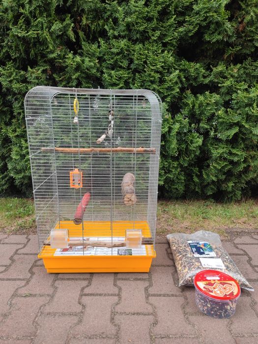 Klatka na papugę ptaka duża z akcesoriami GRATIS pokarm