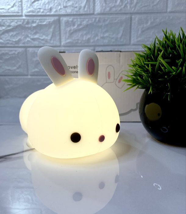 Силіконовий нічник зайчик, кролик, акумуляторний світильник